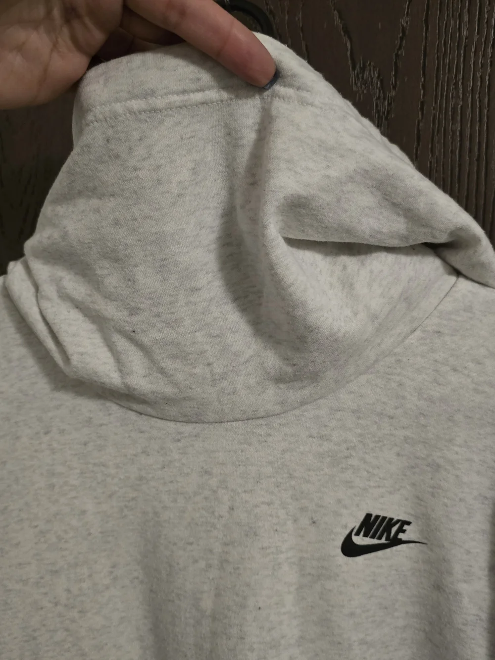 Nike White Hoodie with Black Neck Label